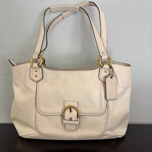 Coach Campbell Belle Bone White Leather Carryall Shoulder Bag